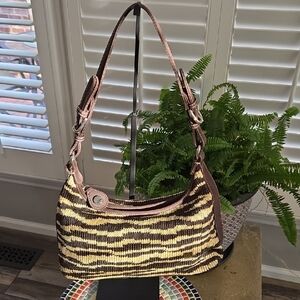 The SAK Zebra Print Knit Shoulder Bag